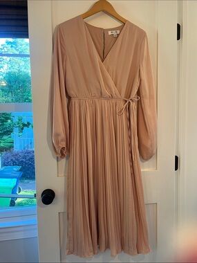 She + Sky Blush Wrap Midi Dress